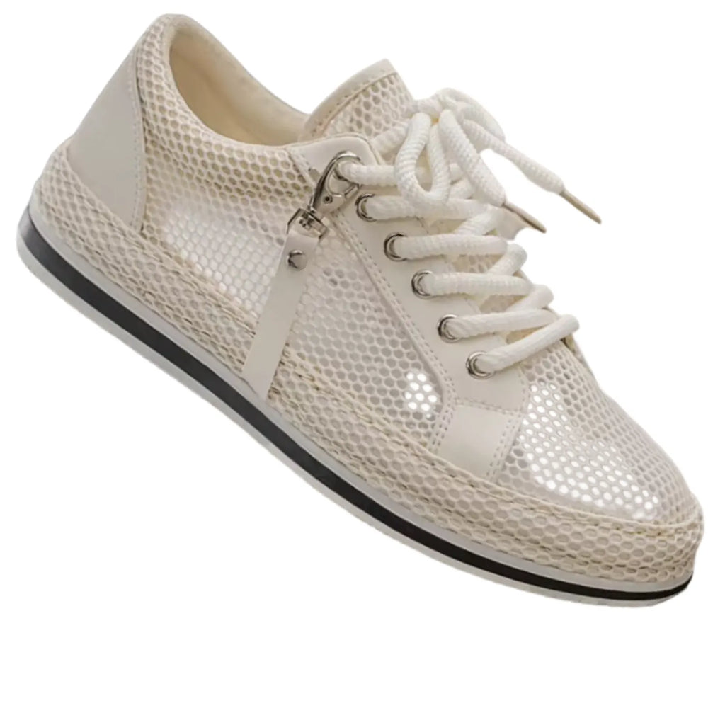 tênis masculino bege malha respirável