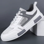 tênis masculino branco cinza frescor elegância