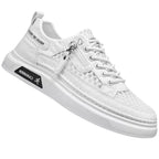 tênis masculino branco confort zíper respirável