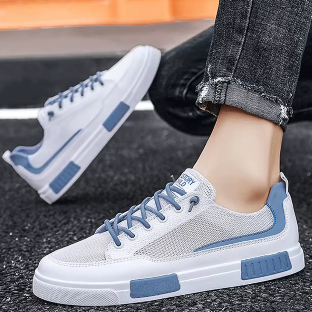 tênis masculino branco e azul presença confort