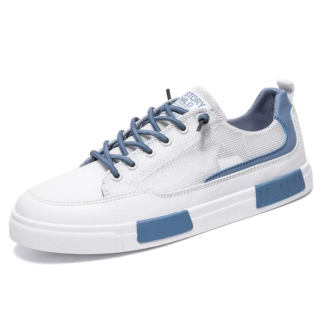 tênis masculino branco e azul presença