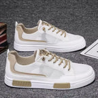 tênis masculino branco e bege elegante