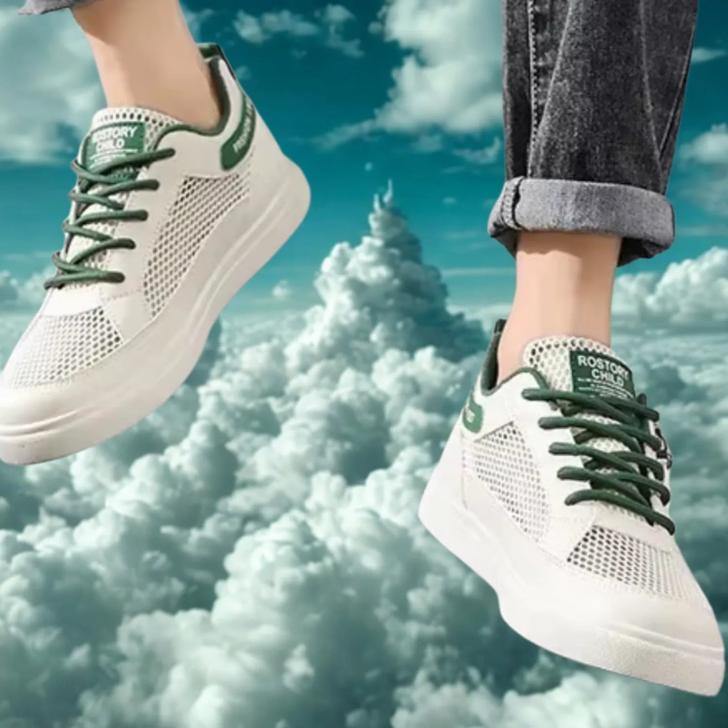 tênis masculino branco e bege frescor macies