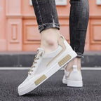 tênis masculino branco e bege macio amortecimento