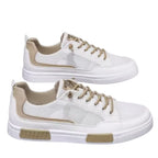 tênis masculino branco e bege respirável leve