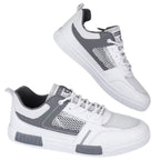 tênis masculino branco e cinza respirável