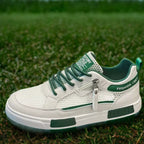 tênis masculino branco e verde macio e amortecimento