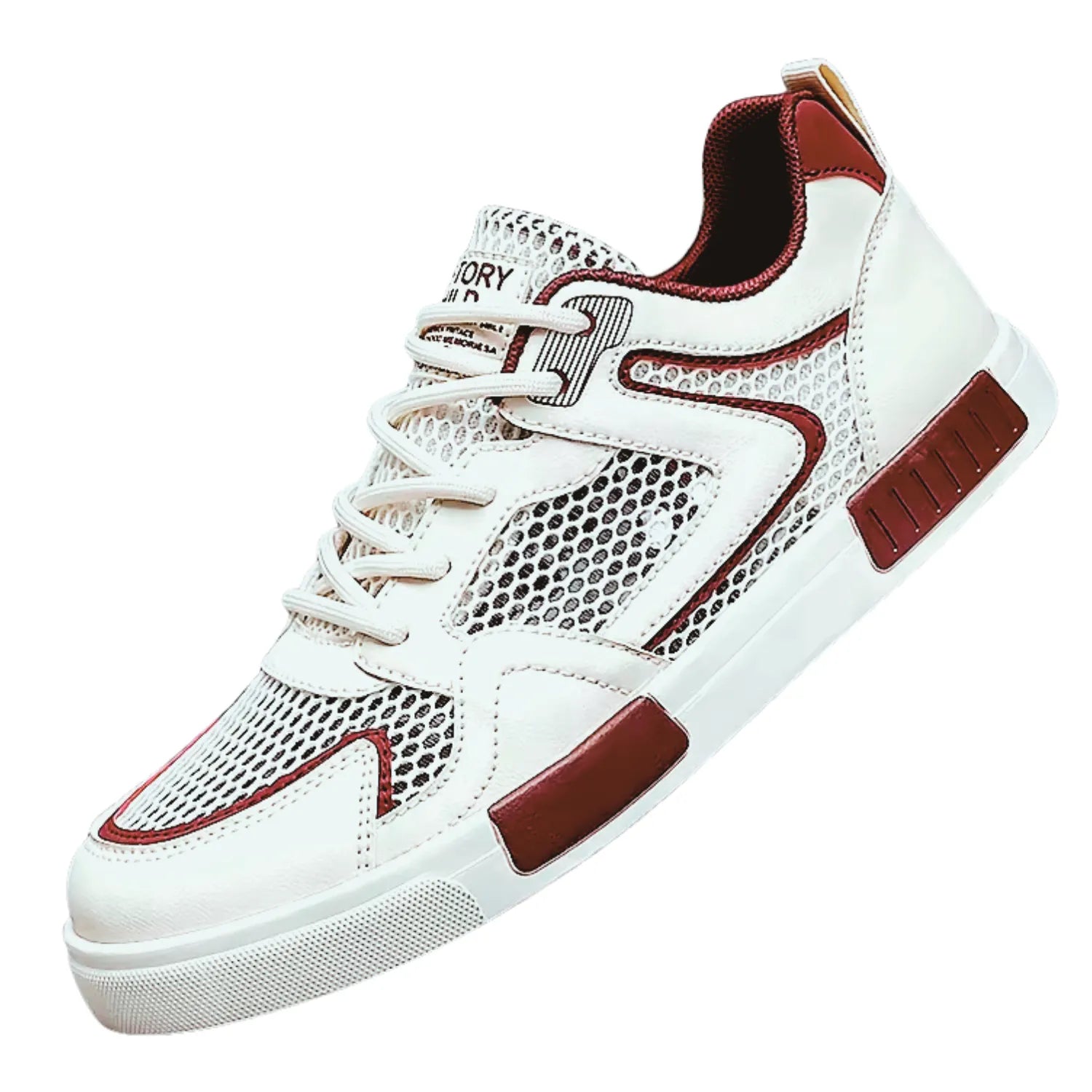 tênis masculino branco e vinho confort