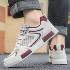 tênis masculino branco e vinho frescor confort