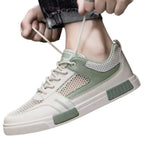 tênis masculino branco verde com cadarço