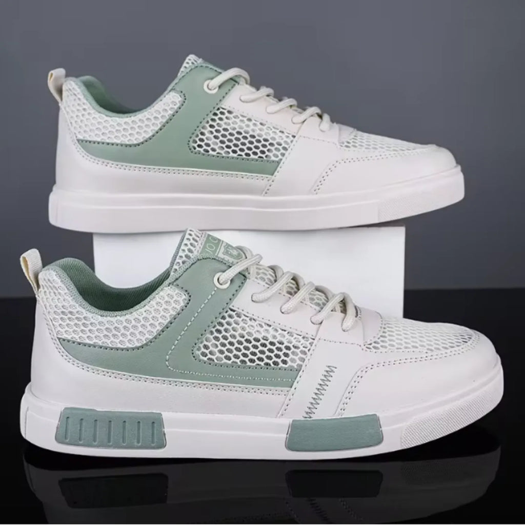 tênis masculino branco verde é presença