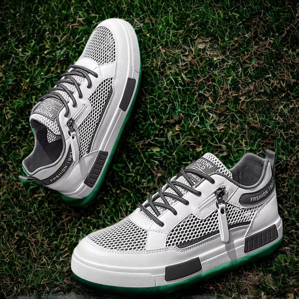 tênis masculino e unissex branco cinza refrescante confort