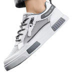 tênis masculino e unissex branco cinza zíper confort