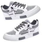 tênis masculino e unissex branco cinza zíper e confort