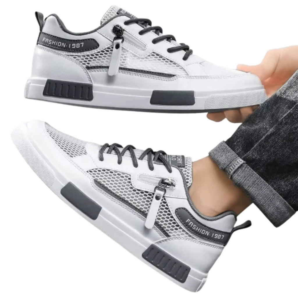 tenis masculino e unissex branco cinza