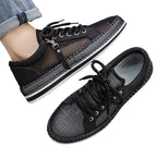 tenis masculino preto de malha respiravel