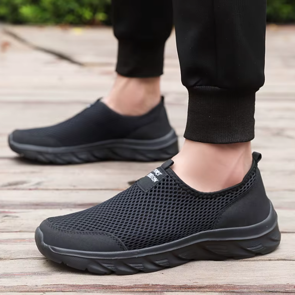 tenis preto masculino e sem cadarço confort