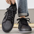 tênis masculino preto respirável com cadarço