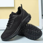 tênis preto feminino de malha bonito presença