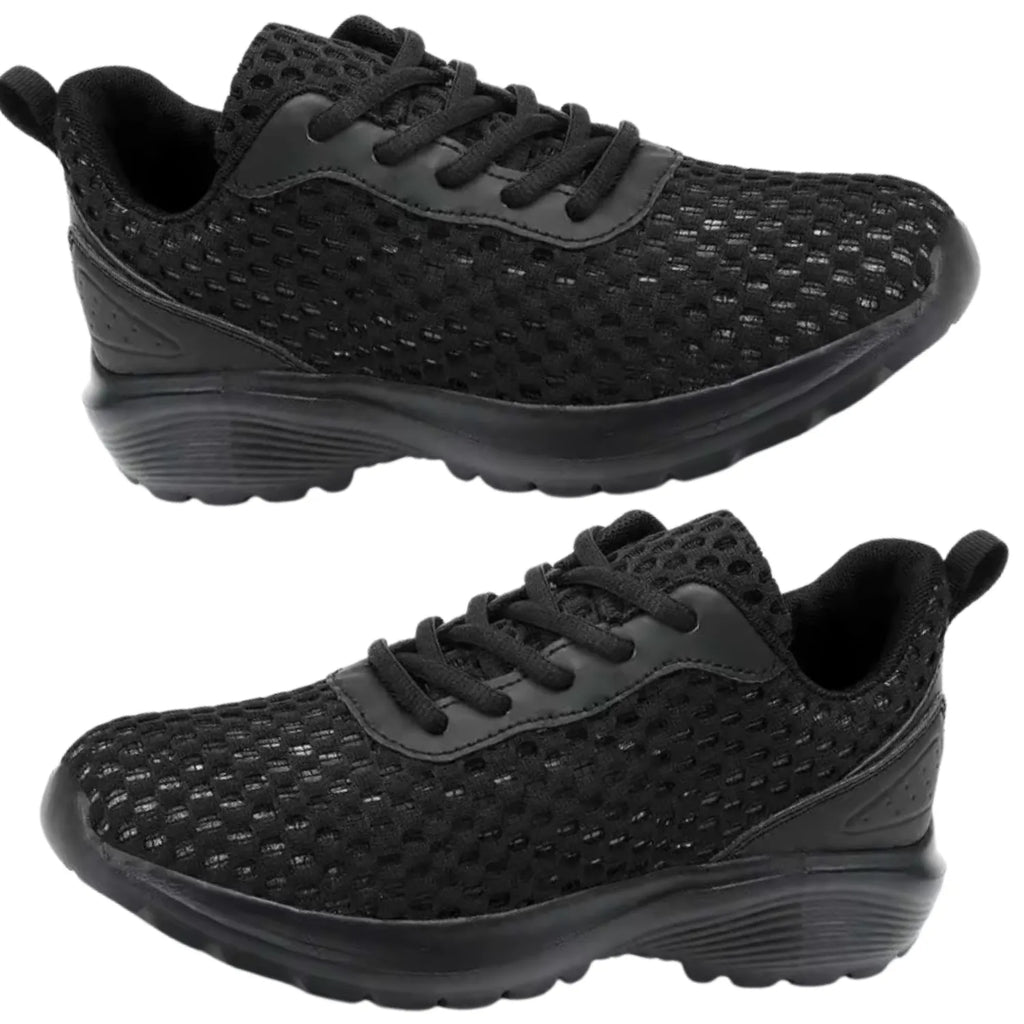 tênis preto feminino de malha respirável antiderrapante